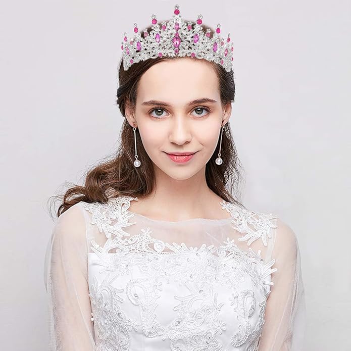 Crystal Tiara Crown for Women, Rhinestone Queen Headband Wedding Bridal Hair Accessories, Princess Crown for Birthday Prom Quinceañera Party Pageant Halloween Cosplay
