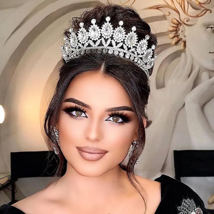 Kamirola Tiaras Princess Crown for Women and Girls Crystal Headbands for Bridal, Princess for Wedding and Party(TR21)