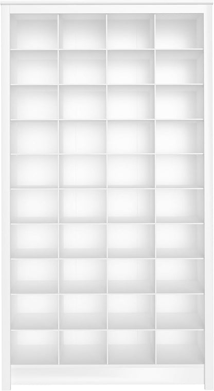 Prepac White Tall Storage Cabinet, Shoe Cabinet, Cube Storage Organizer with 40 Shoe Cubbies 13" D x 39.5" W x 72.5" H, WUSG-0011-1