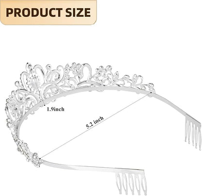 Sparkling Crystal Princess Tiaras for Women Girl Crown Queen Headband Fashion Headpiece for Wedding Birthday Bride Bridal Prom Party Hair Accessories Valentines Mothers Day Gifts