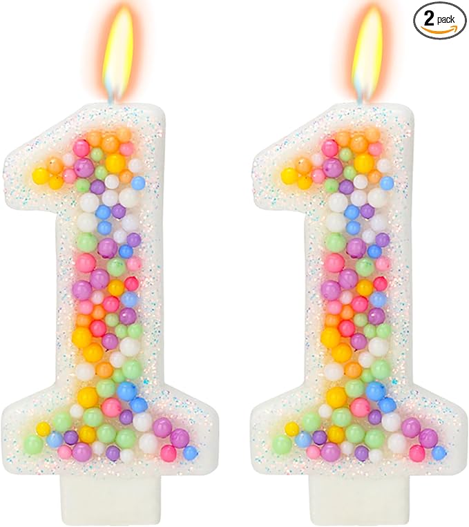 11th Birthday Candle for Cake, Colorful Macaron Numeral Candles for Boys/Girls, Theme Birthday Party Cake Decorations, Cake Topper for Birthday Party Supplies (Number 11)