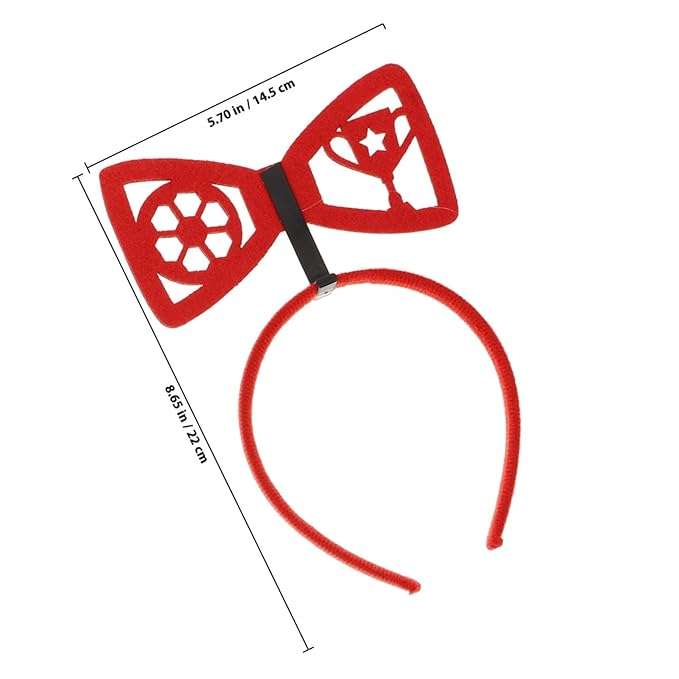 LIFKOME 3pcs Football Head Boppers Soccer Themed Hairbands with Bowknot Design for Festival Party Cheerleading Sports Accessories