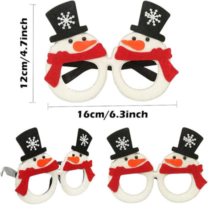 JAYKIDS 16PCS Christmas Glasses Party Favors Christmas Tree Hanging Ornaments Decorations Photo Booth Props Xmas Party Decorations Eyeglasses Frame for Christmas Holiday Party Supplies