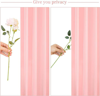 10x10 Blush Pink Backdrop Curtain for Parties Baby Shower Wrinkle Free Pink Photo Curtains Backdrop Drapes Fabric Decoration for Wedding Birthday Party 5ft x 10ft,2 Panels