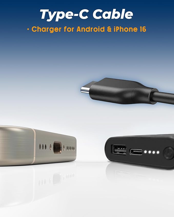 6000mAh Portable Power Bank USB Charger for Graphene Heated Scarf Hats Blankets Rechargeable Battery Pack for Winter Outdoor Travel Gear Accessory Essentials Warm Gifts