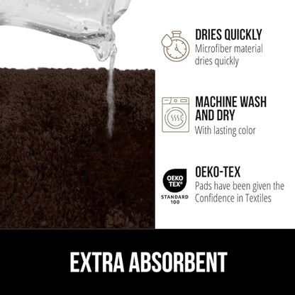 GORILLA GRIP Bathroom Rugs, Ultra Soft Absorbent Mat, Thick Plush Bath Rug, Machine Washable, Microfiber Quick Dry, Mats for Shower, Bathtub and Floor, Home Decor Accessories, 24x17, Brown