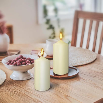 2"x4" High Ivory Pillar Candles, Set of 20 Unscented. Dripless Unscented Smokeless, Ideal for Halloween, Wedding, Emergency Lanterns, Household, Wedding and Home Décor Candlesticks