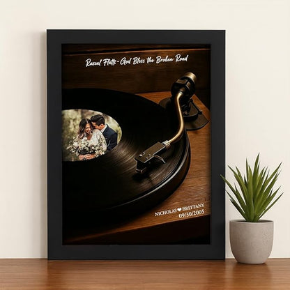 GABITA Personalized Wall Art for Couples, Anniversary Canvas for Couple Parent Grandparent, Our First Dance Canvas Poster, Vinyl Record Wedding Song Lyrics for Anniversary Keepsake 2