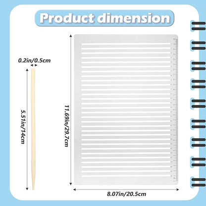 Straight Line Stencil with Wooden Scratching Pen, 0.35inch Spacing, Plastic Writing Guide Template Line Drawing Stencil Template for Journaling, Calligraphy Stencils Line Stencils for Drawing