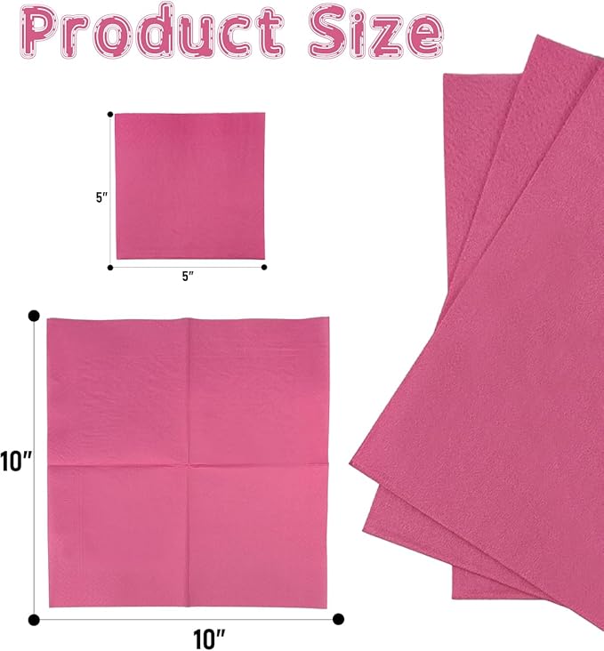 Peach Pink Cocktail Napkins 5 * 5inch disposable Beverage Napkin paper for Cocktail, Wedding, Dinner，Birthday Party Dessert Wine Paper Napkins（ 120 Count）