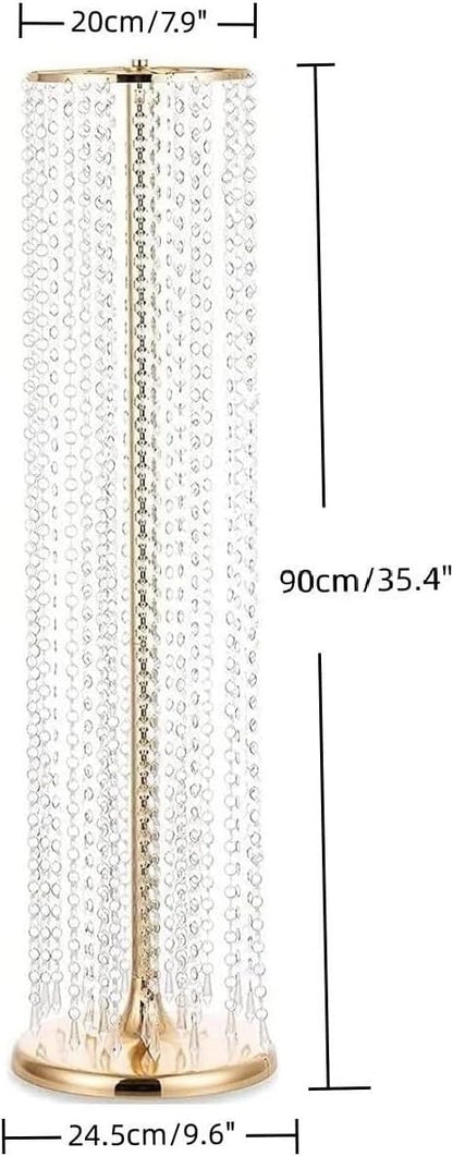 Set of 10 Luxury Crystal Metal Flower Stand - 35.4inch Tall Wedding Centerpieces for Tables, Parties, Wedding Waypoints, Home Decor (Gold,10pcs)