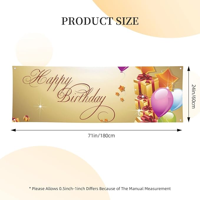 Custom Wall Banner Sign Customize Your Own Banner with Image Logo Text Personalized Background Decorative Backdrop for Birthday Party Business Graduation Wedding Christmas (6' x 2' / 180 cm x 60 cm)