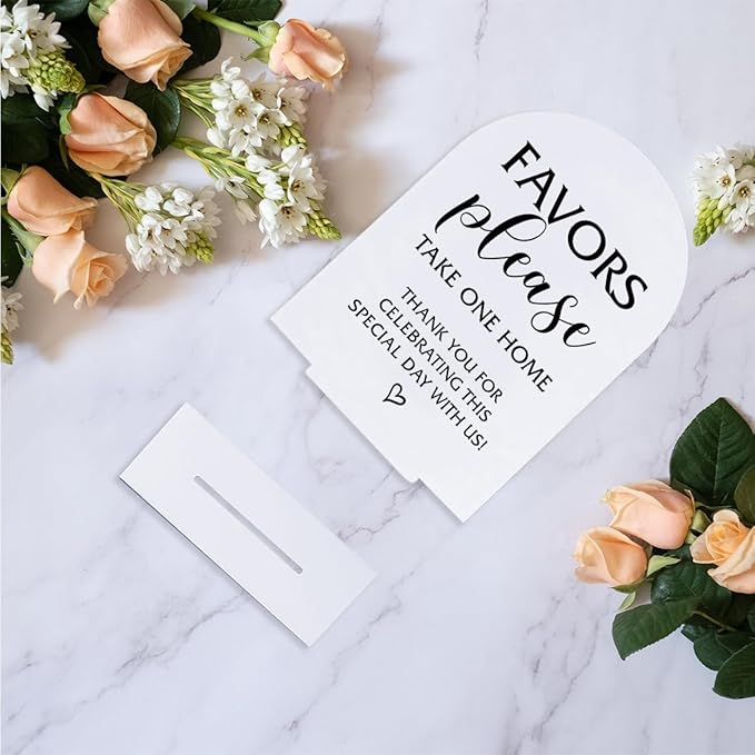 Please Take One Sign Wedding Signs Wedding Favor Sign for Engagement Bridal Shower Ceremony Reception Event Birthday Party Clear Table Acrylic Decor