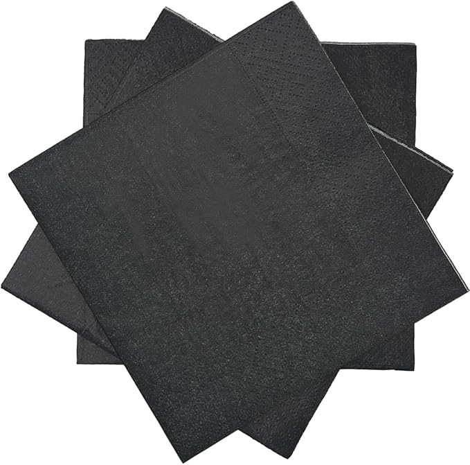 Black Cocktail Napkins 5 * 5inch disposable Beverage Napkin paper for Cocktail, Wedding, Dinner，Birthday Party Dessert Wine Paper Napkins（ 120 Count）