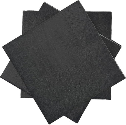Black Cocktail Napkins 5 * 5inch disposable Beverage Napkin paper for Cocktail, Wedding, Dinner，Birthday Party Dessert Wine Paper Napkins（ 120 Count）