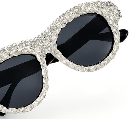 bullabulling Vintage Pilot Rhinestone Sunglasses Women Fashion Diamond bling party Sun Glasses Crystal Shades UV400