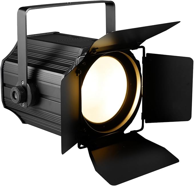 200W LED Stage Light, COB Par Lights with Barn Doors, DMX Blinder Stage Lighting Sound Activated for Wedding Live Show Christmas Party (Warm White & Cool White 1PC)