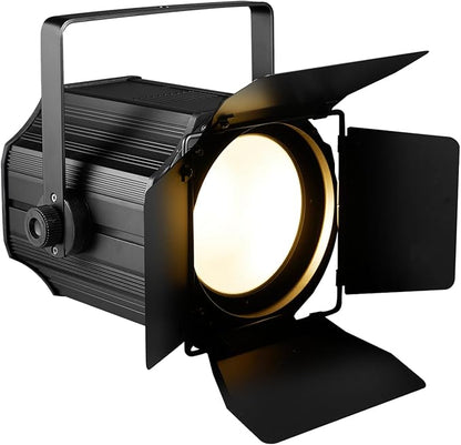 200W LED Stage Light, COB Par Lights with Barn Doors, DMX Blinder Stage Lighting Sound Activated for Wedding Live Show Christmas Party (Warm White & Cool White 1PC)