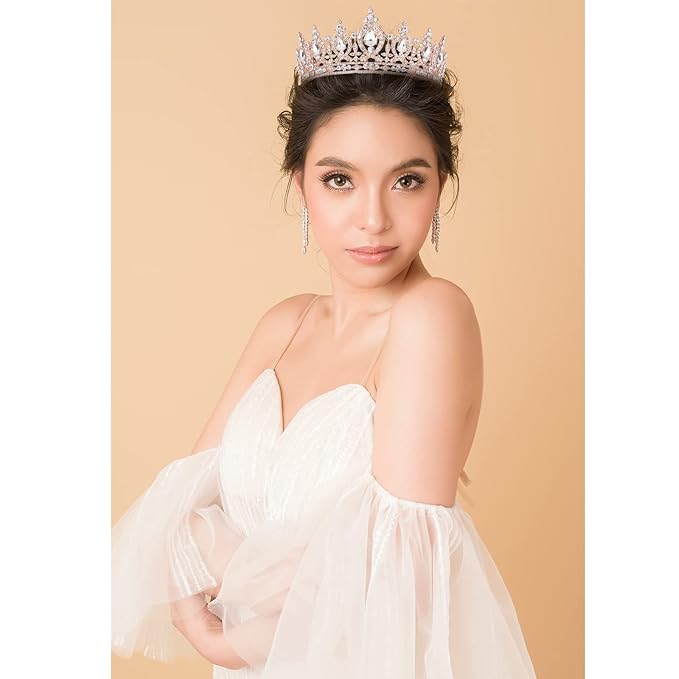 COCIDE Queen Crown for Women Rose Gold Crystal Tiara and Crown for Girl Rhinestones Hair Accessories for Wedding Bride Birthday Party Prom Bridal Bridesmaid (Clear Crystal + Rose Gold Tiara)