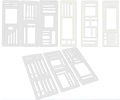 Handmade Flexible Record Template, Planner Stencils Set, Drawing & Lettering Templates for Journaling, Calendar, Scrapbooking & DIY Craft Supplies (9PCS)