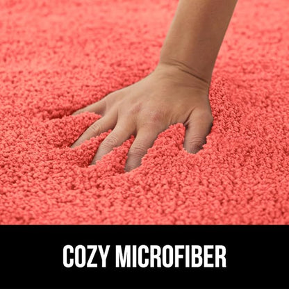 GORILLA GRIP Bathroom Rugs, Ultra Soft Absorbent Mat, Thick Plush Bath Rug, Machine Washable, Microfiber Quick Dry, Mats for Shower, Bathtub and Floor, Home Decor Accessories, 24x17, Coral