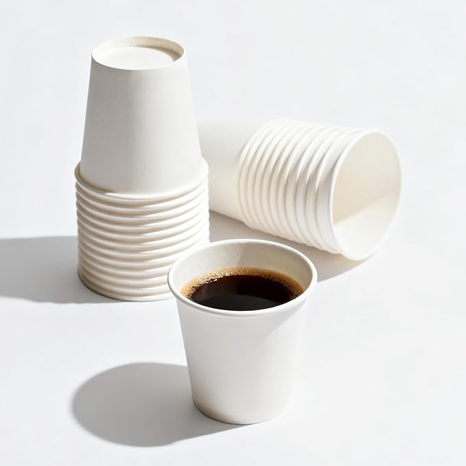 White Coffee Cups 4 oz-200,Disposable Paper Cups for Hot Paper Coffee Cup,Travel to Go