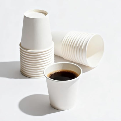 White Coffee Cups 4 oz-200,Disposable Paper Cups for Hot Paper Coffee Cup,Travel to Go