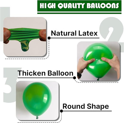 PartyWoo Green Balloons 50pcs 5 Inch Green Latex Helium Balloons for Birthday Baby Shower Graduation Engagement Wedding Dinosaur Jungle Golf Football Baseball Theme Party Decorations Green-Y24