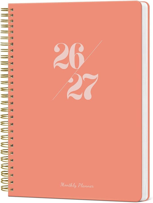 Monthly Planner 2026-2027, 2 Year Months Calendar Planner 2026-2027, Runs from January 2026 - Decembe 2027, 7" x 10", 24 Months, Perfect for School Office Home Planning - Coral