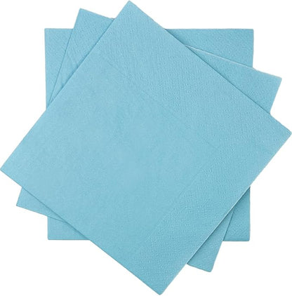 Bright Blue Cocktail Napkins 5 * 5inch disposable Beverage Napkin paper for Cocktail, Wedding, Dinner，Birthday Party Dessert Wine Paper Napkins（ 120 Count）