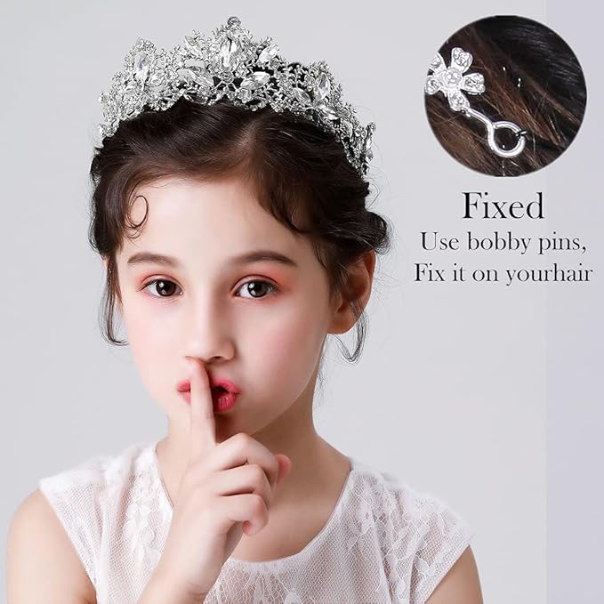 Silver Tiara Wedding Tiaras and Crowns for Women Rhinestone Queen Tiara for Women Princess Crown Birthday Tiara Headbands for Wedding Prom Bridal Party Halloween Costume Christmas Gifts