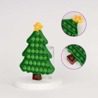 Christmas 2025 Silicone Bubble Press Toy Pack – Festive Holiday Stress-Relief Push-Bubble Sensory Toys with Santa Claus Gingerbread Man Tree, Gifts for Boys Girls Adult ADHD Party Decoration 3+