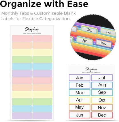 SKYDUE Accordion File Organizer, Expanding File Folder with 13 Pockets, Portable Document Paper Bill Receipt Organizer, School Office Supplies, Letter A4 Size Black