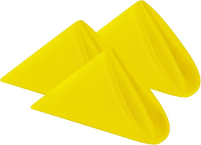 Cloth Napkins 17x17 inch Washable Polyester Dinner Napkins Soft Table Napkins for Wedding Party Dining Banquet(Yellow,50PCS)