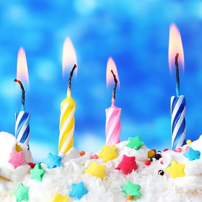 Cwise 280-Count Birthday Candles Bulk Pack with Holders – Spiral Cake & Cupcake Candles – Multicolor Slim Party Candles – Colorful Cake Decorations