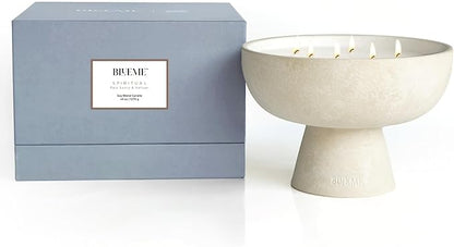 BLUEME Spiritual - Palo Santo & Vetiver, Luxury Candle w/Essential Oils, 6 Wick, Hand-Poured Soy, Cotton Wick, Ceramic
