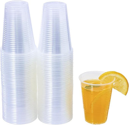 500 Count 9 oz Crystal Clear Disposable Plastic Cups Bulk PP Cups for Parties, Water, Wine, Cold Drinking (Formerly FULING)