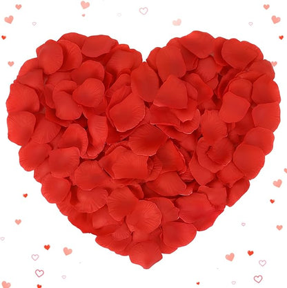 Rose Petals 2000 pcs Artificial Silk Red Rose Petals Flower Petals Fake Faux Roses Petal for Romantic Night Roses Petal Decorations for Wedding Proposal Anniversary Valentine's Day Flower Decorations