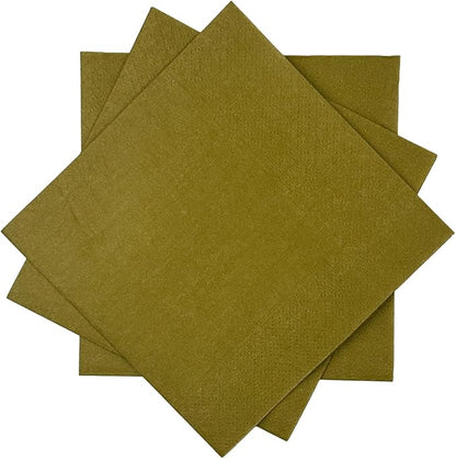 Olive Green Cocktail Napkins 5 * 5inch disposable Beverage Napkin paper for Cocktail, Wedding, Dinner，Birthday Party Dessert Wine Paper Napkins（ 120 Count）