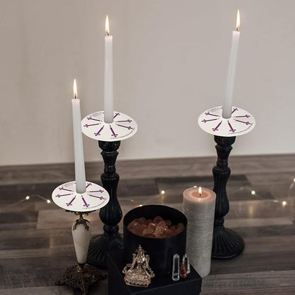 200 White Taper Candles with Drip Protectors Smokeless and Unscented 4.7'' H X 0.47'' D- Handheld Drip Guard,Church for Prayers, Vigil,Memorial Services, Religion,Shabbat, Prayer Candles