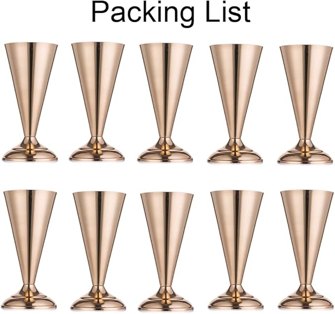 Gold Vase Centerpiece Table Decorations - 10 Pcs Metal Tabletop Flower Stand, Wedding Decorations for Reception, 9.8in Trumpet Tall Flower Vase for Birthday, Weddings, Anniversary, Home Decor