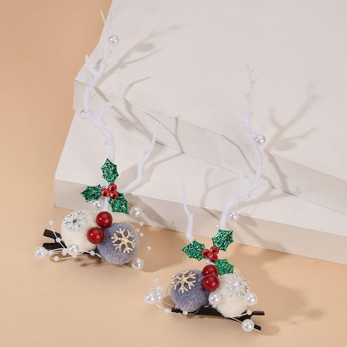 TOECWEGR Christmas Reindeer Antlers Headband Hair Clips Hair Hoop Girl Holiday Beauty Headdress