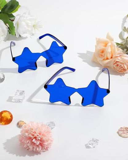 40 Pairs Rimless Star Sunglasses Bulk Wholesale Transparent Candy Color Star Glasses for Women Men Party Favors