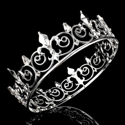 AOPRIE King & Queen Artemis Tiara and Crown for Women Men Crystal Hair Accessories for Wedding Prom Bridal Birthday Party Halloween Costume Christmas Gifts Silver Princess Tiara for Girls Boys
