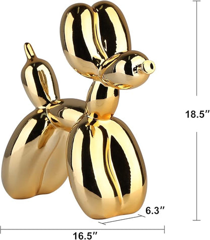 Gold Balloon Dog Decor,Gold Room Decors,Balloon Animal Preppy Room Shelf Decor,Cute Statue Home Decors,Bedroom Modern Sculpture Desk Decoration,Golden Decorations Gifts
