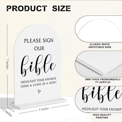 Please Sign Our Bible Wedding Sign Modern Minimalist Style Wedding Signs For Engagement Bridal Shower Ceremony Reception Event Birthday Party Clear Table Acrylic Decor