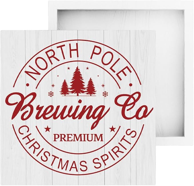 North Pole Decor Christmas Decorations for Home Christmas Decor for Kitchen Room Farmhouse Merry Xmas Decorations Table 5 x 5 Inches