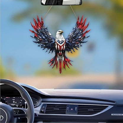 4th of July Independence Day Decor, Veteran Honor American Eagle Acrylic Ornament, 6-Inch, Military Gift, Memorial Day, Veteran’s Day Keepsake, Patriotic Hanging Decoration