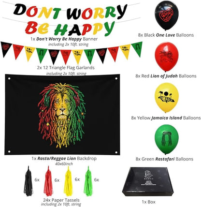 Hades Rasta Party Decorations – Reggae Themed Decor – Jamaica Balloons Garlands Backdrop Banner – Jamaican Birthday Theme Party Supplies for Adults Kids