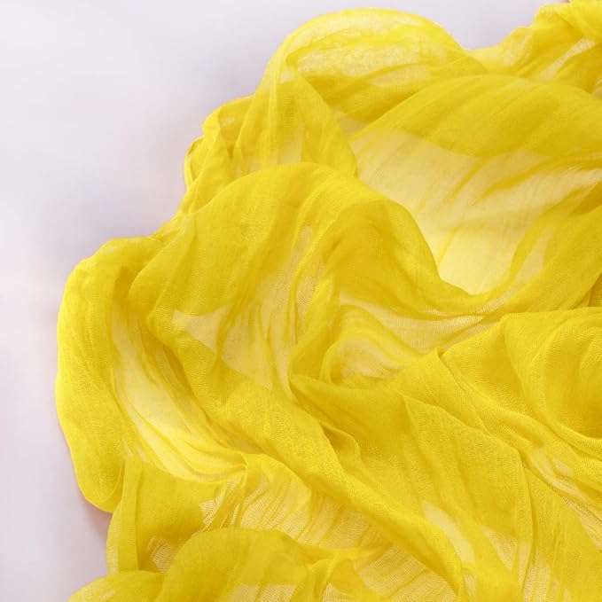 Lemon Yellow Cheesecloth Table Runner 6 Pack Christmas Table Runners Boho Gauze 120 Inches Yellow Cheese Cloth Table Decor for Xmas Holiday Season Parties Wedding Bridal Baby Shower Decor